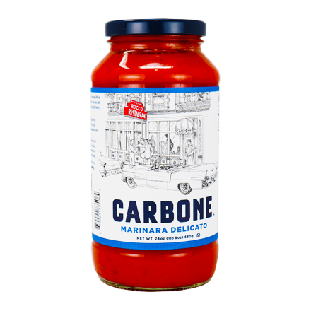Front of Carbone Premium Tomato Sauce Marinara Delicato