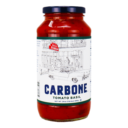 Front of Carbone Premium Tomato Sauce Tomato Basil