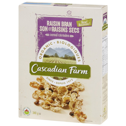 Cascadian Farm Organic Raisin Bran Cereal, 340g