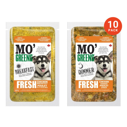 Mo’ Greens Premium Fresh Dog Food Chicken Lovers, 10 Pack