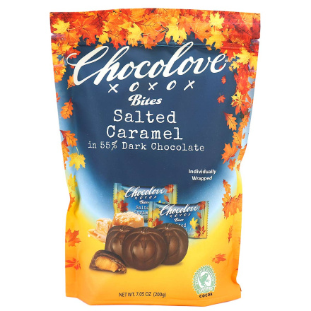 Chocolove Bites Salted Caramel in 55% Dark Chocolate, 20 Wrapped Bites