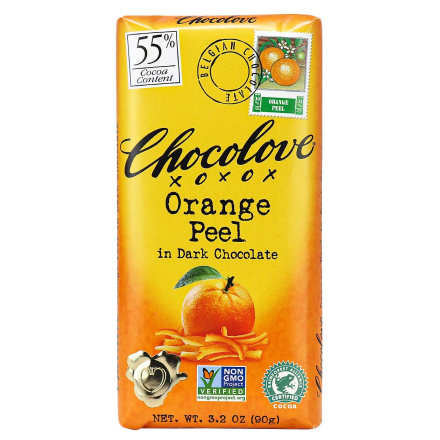 Chocolove XO Orange Peel in Dark Chocolate Bar, 90g