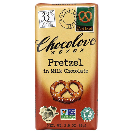 Chocolove XO Pretzel in Milk Chocolate Bar, 83g