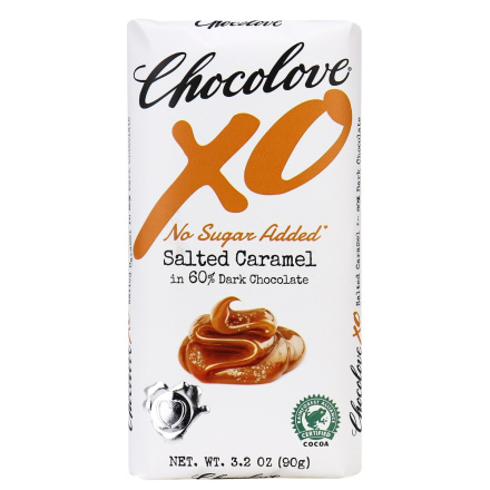 Chocolove XO No Sugar Added Salted Caramel 60% Dark Chocolate, 90g