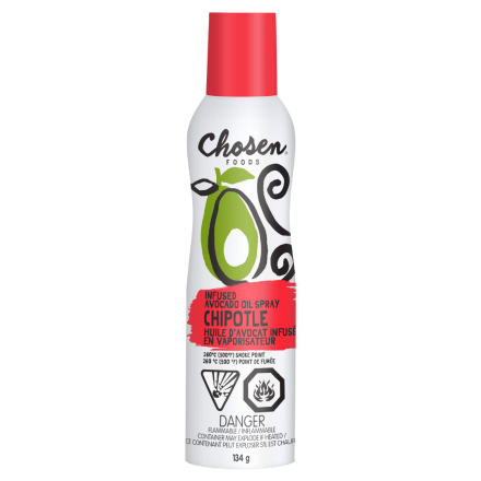 Front of Chosen Foods Chipotle Avocado Oil Spray, 134g
