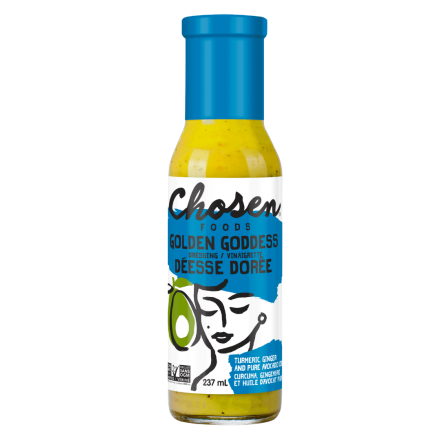 Front of Chosen Foods Avocado Oil Dressing Golden Goddess, 237ml