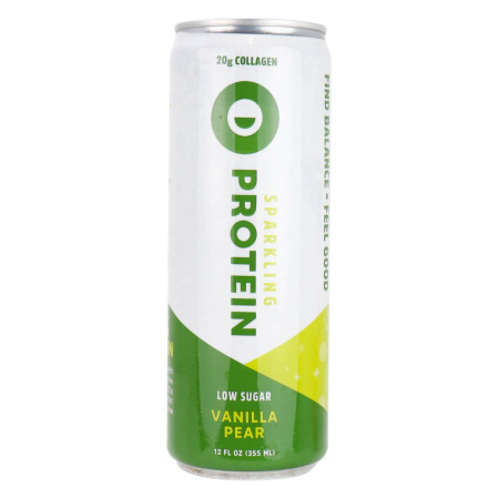 Front of Circle Sparkling Protein Low Sugar Vanilla Pear, 355mL