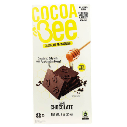 Front of COCOABEE CHOCOLATE 73% Cocoa Dark Chocolate, 85g