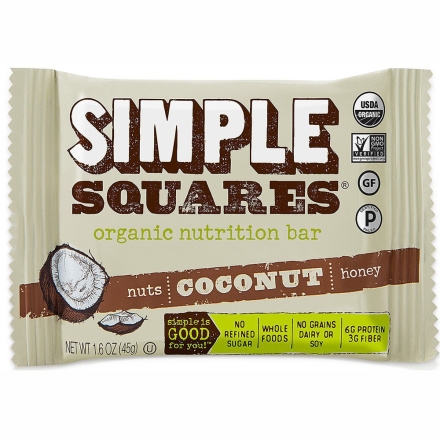 Simple Squares Organic Nutrition Bar Coconut, 1 bar