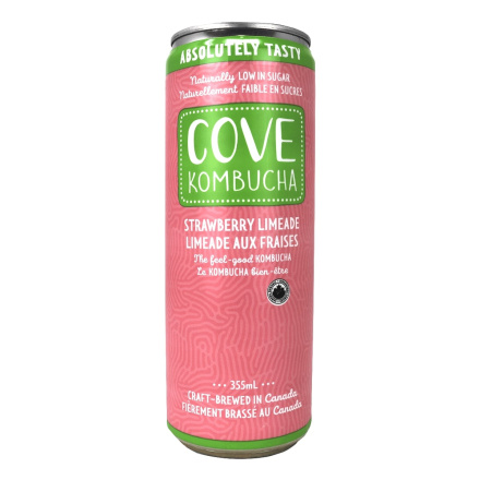 Front of Cove Kombucha Strawberry Limeade