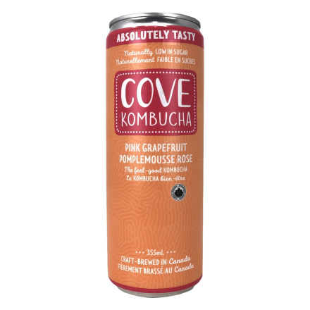 Front of Cove Kombucha Pink Grapefruit