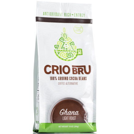 Crio Bru Ghana Light Roast 100% Ground Cacao Beans, 284g