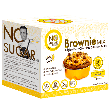 No Sugar Aloud Dark Belgian Chocolate and Peanut Butter Brownie Mix, 335g