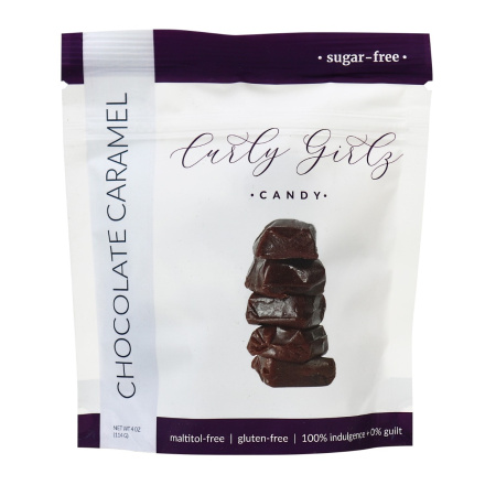 Curly Girlz Candy Chocolate Caramels Sugar Free, 114g 