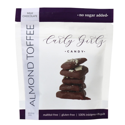 Curly Girlz Candy Almond Toffee Milk Chocolate Sugar Free, 114g