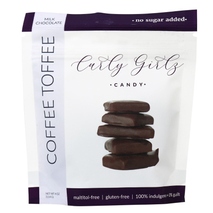 Curly Girlz Candy Coffee Toffee Milk Chocolate Sugar Free, 114g