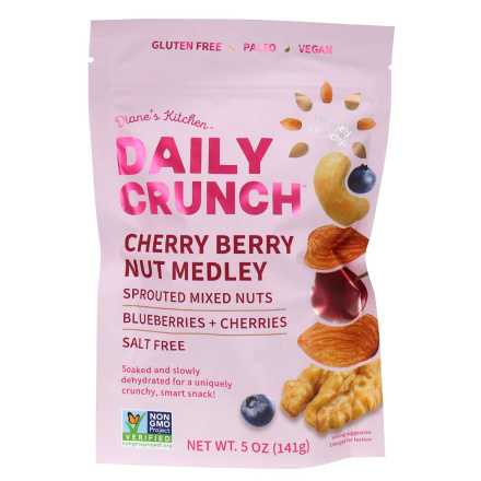 Front of Daily Crunch Snacks Cherry Berry Nut Medley, 141g