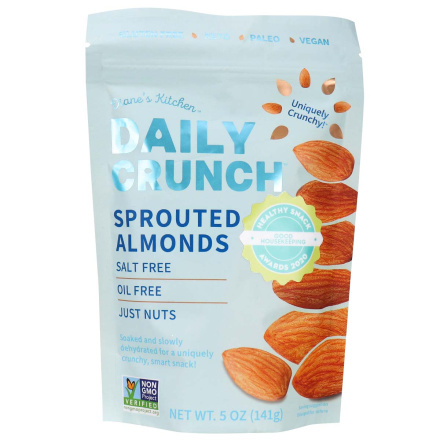Front of Daily Crunch Snacks Sprouted Almonds, 141g
