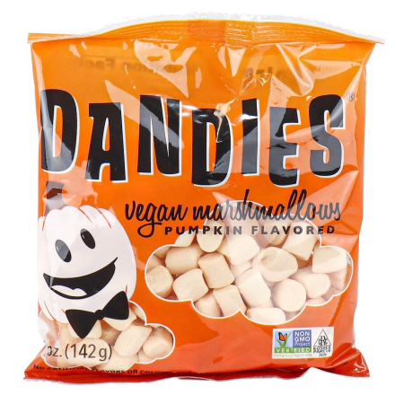 Front of Dandies Vegan Marshmallows Pumpkin Flavoured, 142g