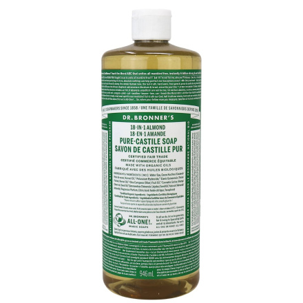 Dr. Bronner's Organic Almond Oil Pure Castile Liquid Soap, 946ml