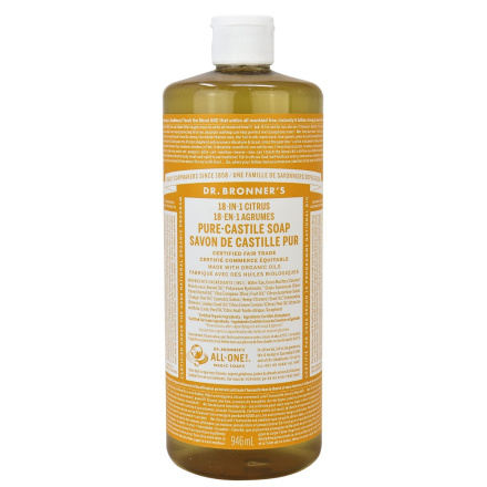 Front of Dr. Bronner's Pure Castile Soap Citrus Pure, 946 mL