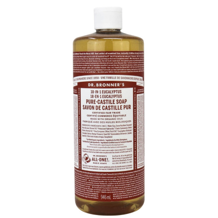 Dr. Bronner's Organic Eucalyptus Pure Castile Liquid Soap, 946ml