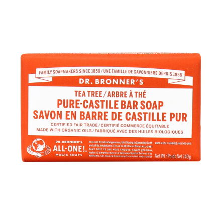 Dr. Bronner's Organic Tea Tree Pure Castile Bar Soap, 140g
