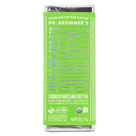 Front of Dr. Bronner’s Fair Trade Magic All-One Chocolate Crunchy Hazelnut Butter, 83g