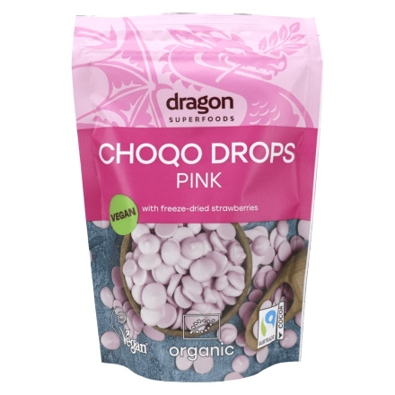 Front of Dragon Superfoods Vegan Choco Drops Pink