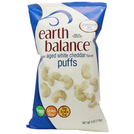 Earth Balance Vegan Aged White Cheddar Puffs, 113g