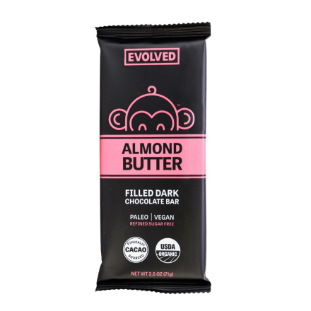 Evolved Almond Butter Filled Bar 72% Cacao, 71g