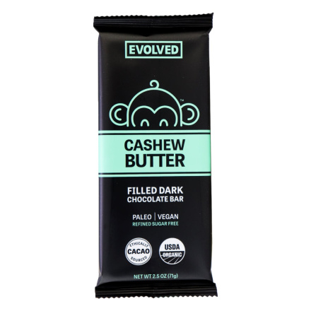Evolved Cashew Butter Filled Bar 72% Cacao, 71g