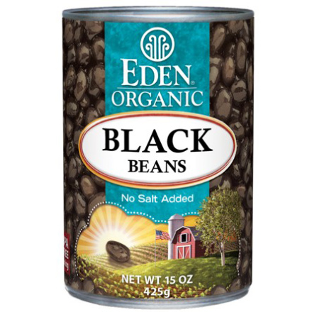 Eden Foods Organic Black Beans No Salt Added BPA Free Can, 398mL