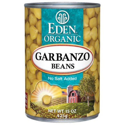 Eden Organic Garbanzo (Chick Peas) Beans No Salt Added BPA Free Can, 425g