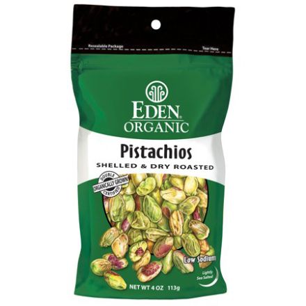 Eden Foods Organic Pistachios, Shelled & Dry Roasted, 113g