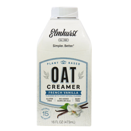 Elmhurst Plant-Based Oat Beverage For Coffee French Vanilla, 473ml