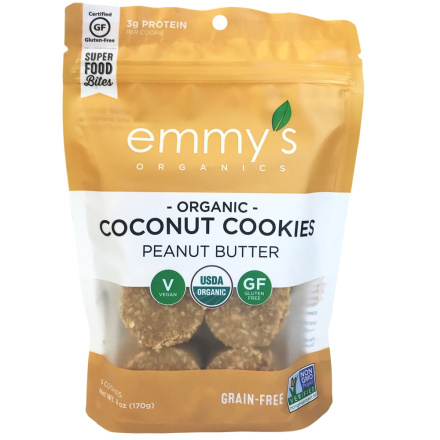 Emmy's Organics Grain-Free Coconut Cookies Peanut Butter, 170g