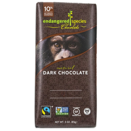 Endangered Species Fair Trade Dark Chocolate - 72% Cocoa, 85g