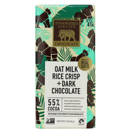 Endangered Species Chocolate Oat Milk Rice Crisp & Dark Chocolate, 85g