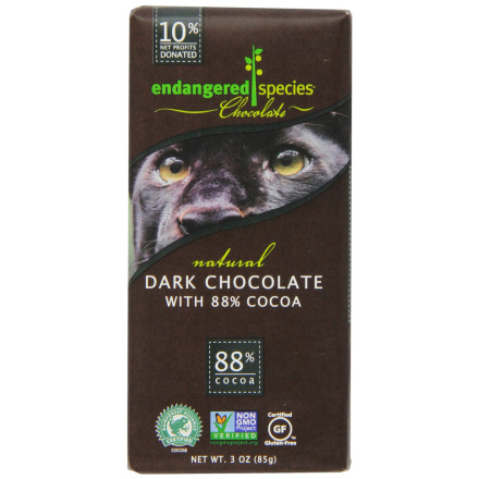 Endangered Species Fair Trade Dark Chocolate - 88% Cocoa, 85g