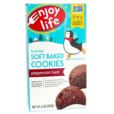 Enjoy Life Gluten-Free Holiday Soft Baked Cookies Peppermint Bark, 170g