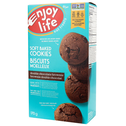 Enjoy Life Gluten-Free Soft Baked Cookies Double Chocolate Brownie, 170g