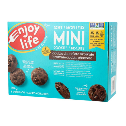 Enjoy Life Gluten-Free Soft Baked Mini Cookies Double Chocolate Brownie, 170g