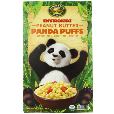 EnviroKidz Organic Peanut Butter Panda Puffs™ Cereal, 300g