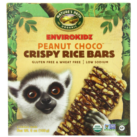 EnviroKidz Organic Peanut Choco Crispy Rice Bars, 168g