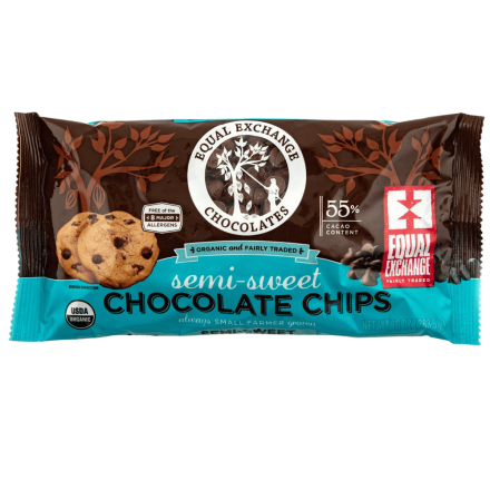 Front of Equal Exchange Organic Semi-Sweet Chocolate Chips, 283.5g