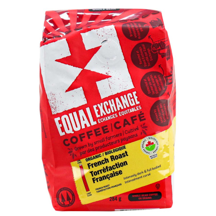 Front of Equal Exchange Organic Whole Bean Coffee French Roast, 340g
