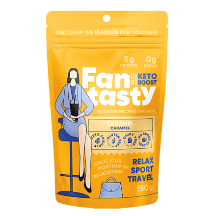 Front of FanTasty Keto Boost Caramel, 150g