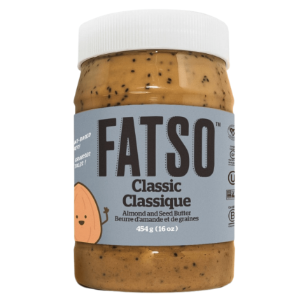 Front of Fatso Classic Almond and Seed Butter, 454g