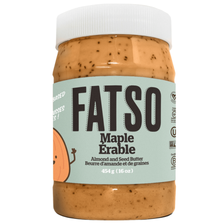Front of Fatso Maple Almond and Seed Butter, 454g